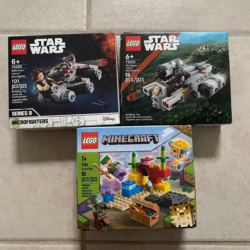 LEGO Star Wars and Minecraft Building Sets